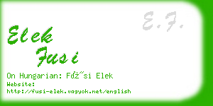 elek fusi business card